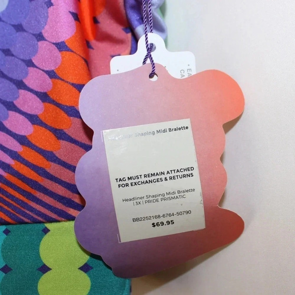 NWT Yitty Headliner Shaping Midi Pride Rainbow Bralette 3XL in Pride Prismatic - Picture 5 of 11